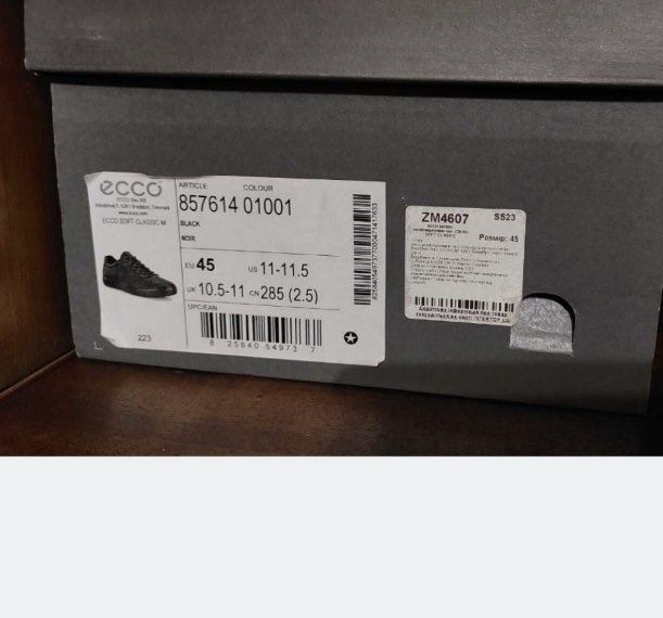 Продам Мужские кожаные кеды ECCO Soft Classic M, размер 45 (новые)