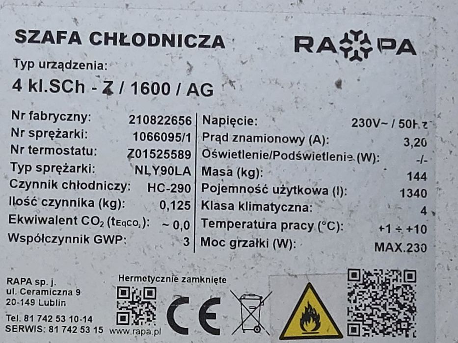 Szafa chłodnicza