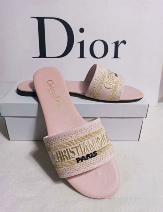 Klapki Dior 38 różowe