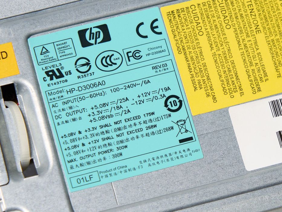 Fonte de alimentação para PC HP Compaq 300W (HP-D3006A0)