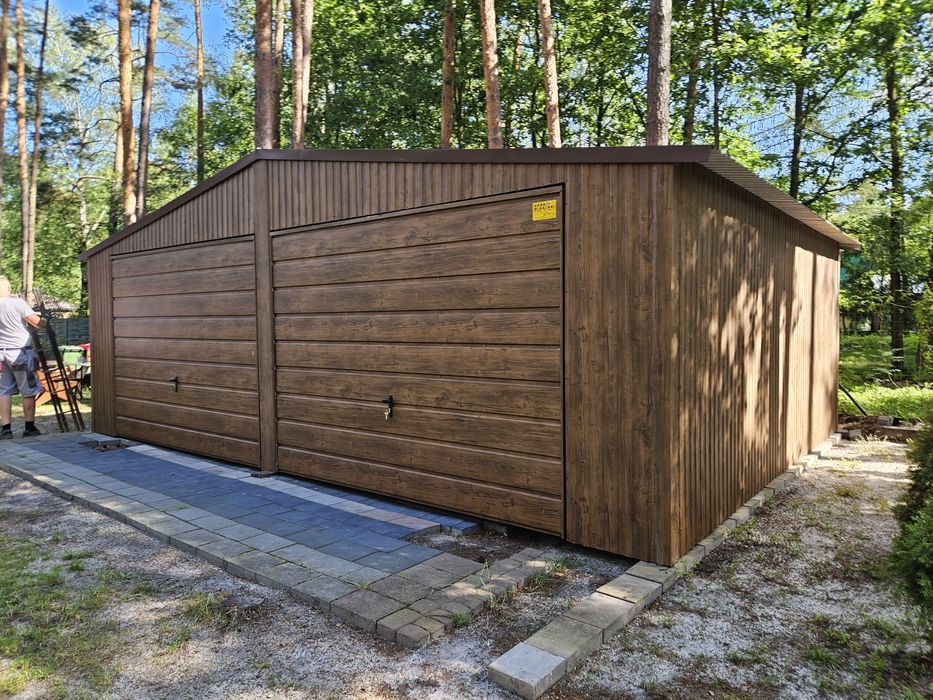 7x6 ŚLĄ Garaże Blaszane Garaż Blaszany Blaszak Blaszaki Drewnopodobny