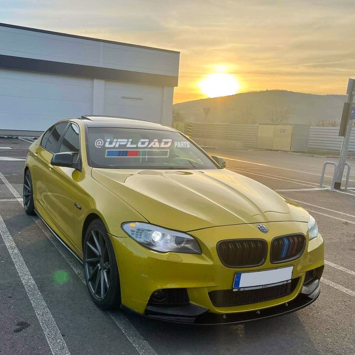 BMW F10/F11 - Lip Frontal Plastico Preto Brilhante Spoiler Aba Pala