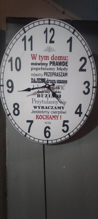 Zegar ścienny  z napisem