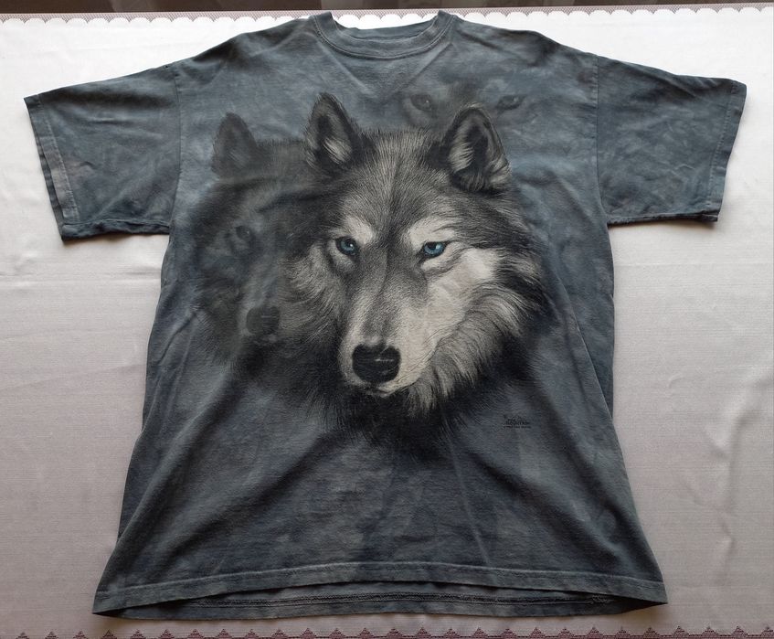 Винтаж Мерч футболка rock biker metal The Mountain Wolf L(XL) 2002г