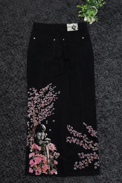 Джинси Vescartes / Сакура jeans Sacura baggy / Широкі джинси з лицарем