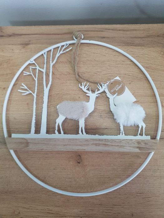 Zawieszka koło z leśnym motywem metalowe Boltze 30cm