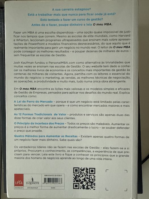 Livro O Meu MBA - Seja um mestre em gestão de Josh Kaufman