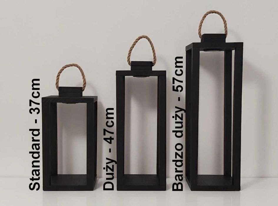 Lampion drewniany klasyczny dekoracyjny różne rozmiary i kolory