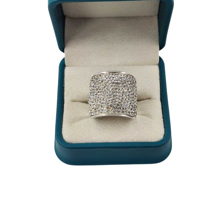 Srebrny szeroki pierścionek z cyrkoniami 14,15 G R18 P925