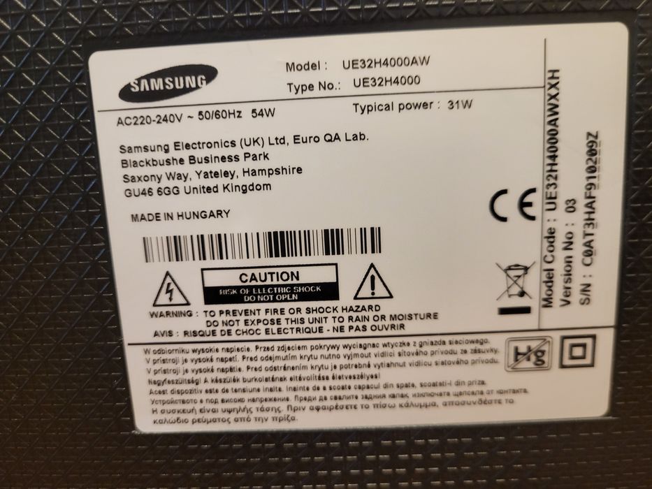 ZESTAW! Tv Samsung 32' Led + dekoder dvb t2 + Antena aktywna ATD12!