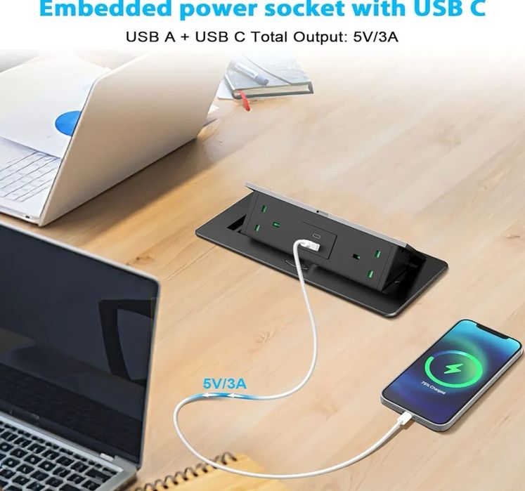 Gniazdo zasilania biurkowego z USB C PD20W,