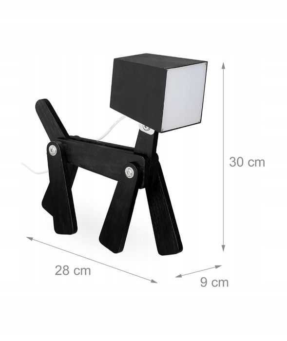 Lampa stalowa czarna PIES