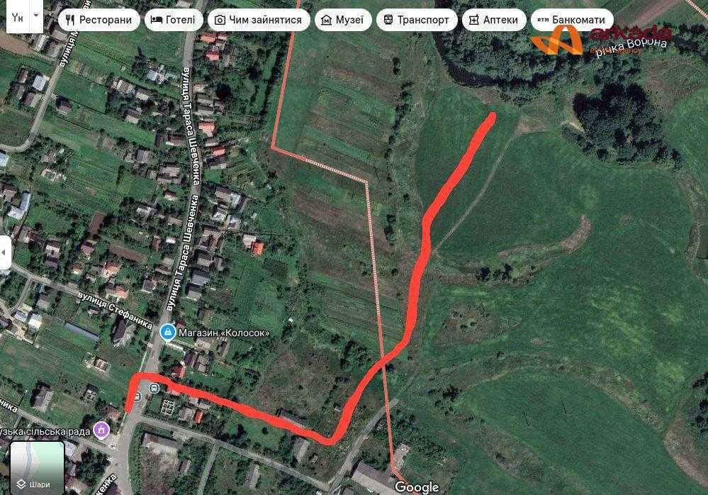 Продається земельна ділянка в с. Підлужжя