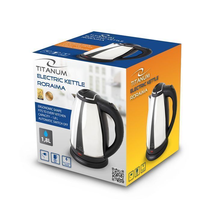 Elektryczny czajnik bezprzewodowy metalowy RORAIMA SILVER 1.8L 1800W
