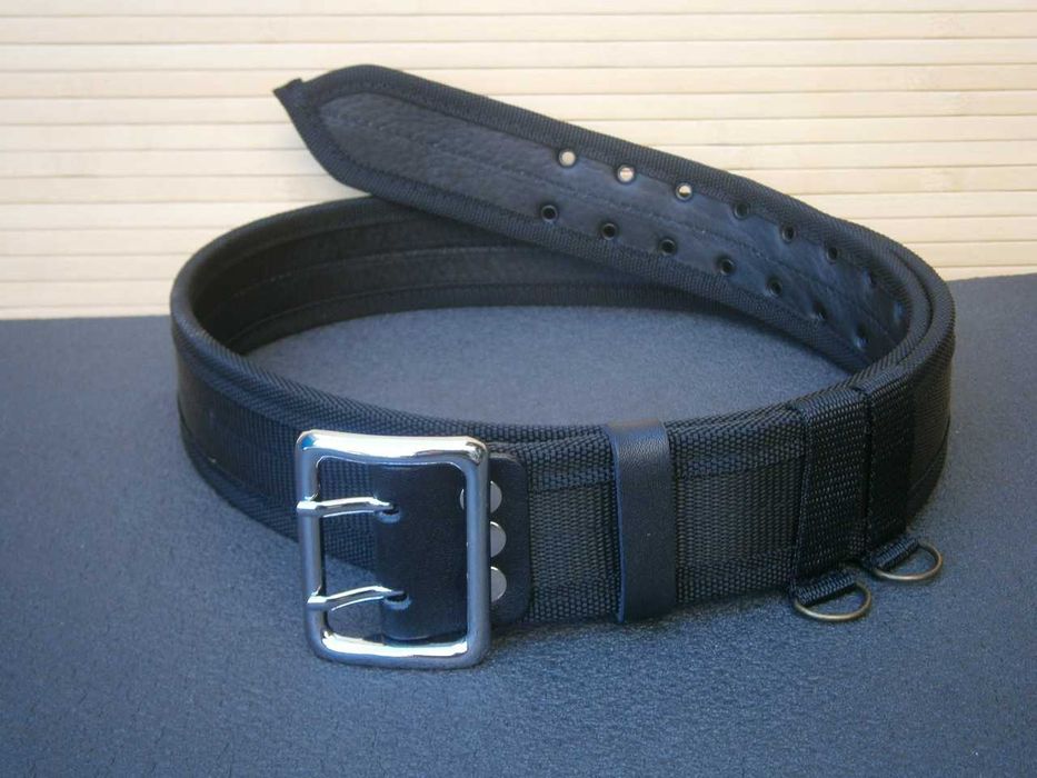 Ремінь офіцерський чорний ( стропа + шкіра )