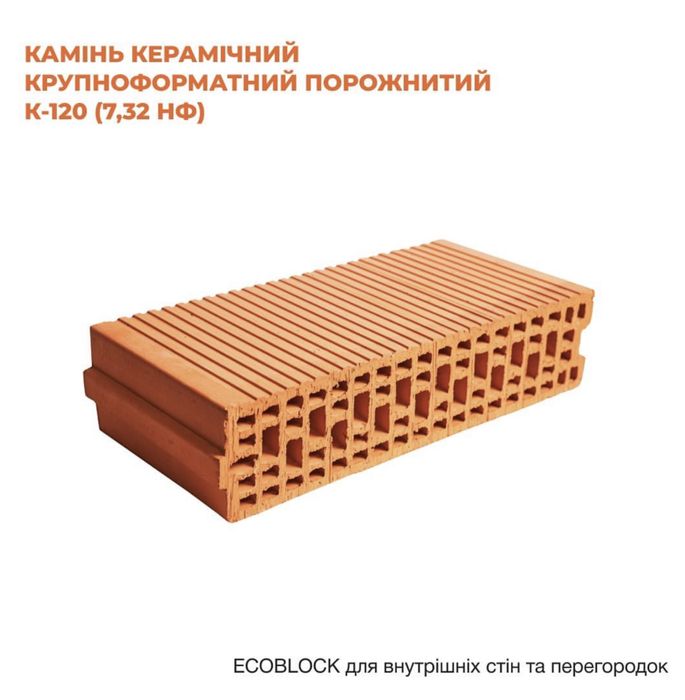 Блок керамічний 100 мм для перестінок