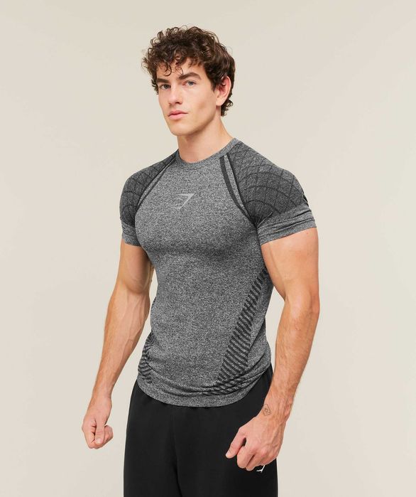 Лімітована Футболка Gymshark Devant Seamless Рашгард Джимшарк Ор — zdjęcie 3
