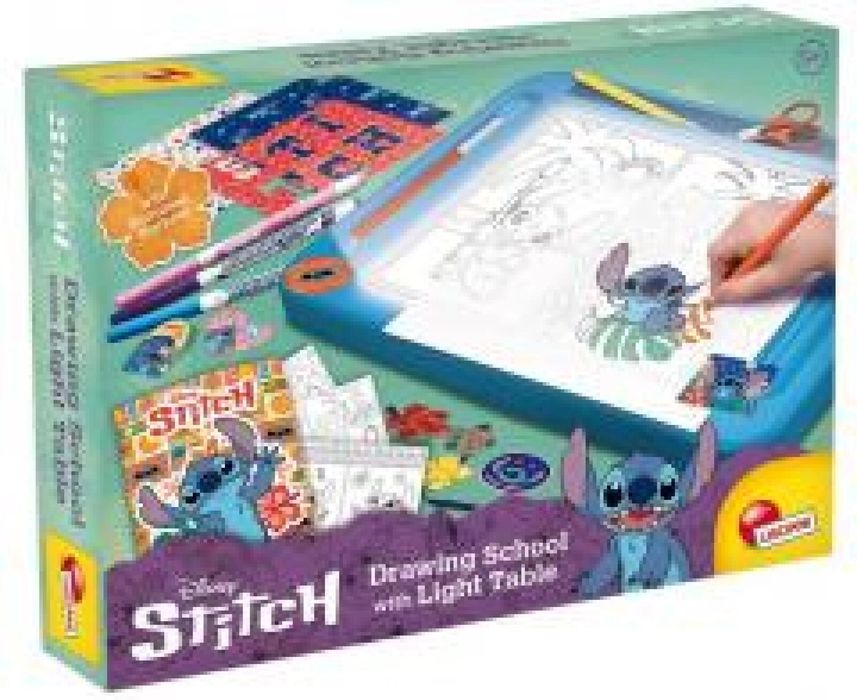 Stitch Szkoła rysowania z tablicą LED Lisciani pudełko,334x443 mm