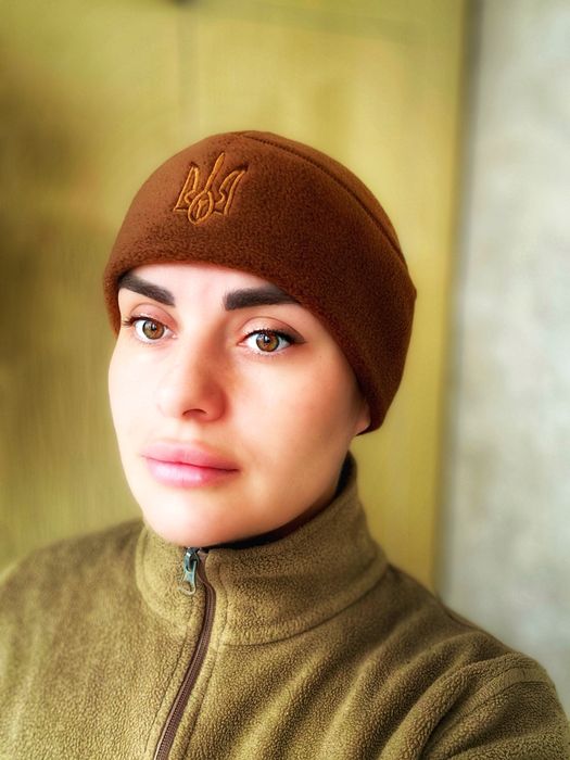 Шапка флісова койот з тризубом, товстий фліс