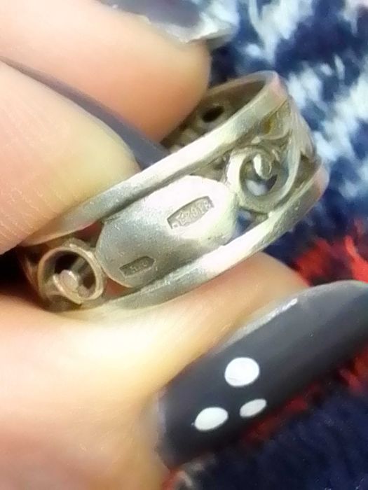 кольцо  серебро  ссср винтаж советское 875, 925советское винтаж ссср