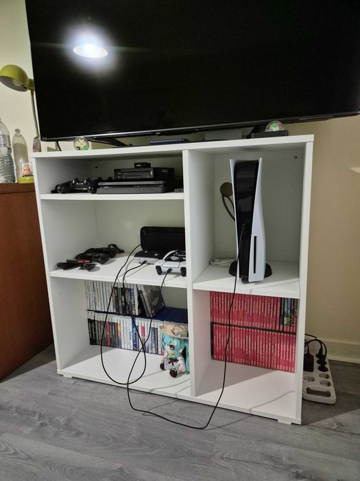 Estante para playstation, jogos e livros