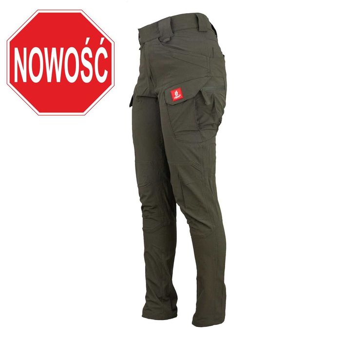 Lekkie i wygodne  męskie spodnie myśliwskie  do lasu do pracy KHAKI