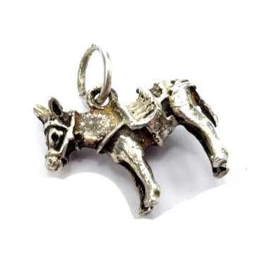 Srebrny wisior zawieszka figurka osiołek osioł Vintage