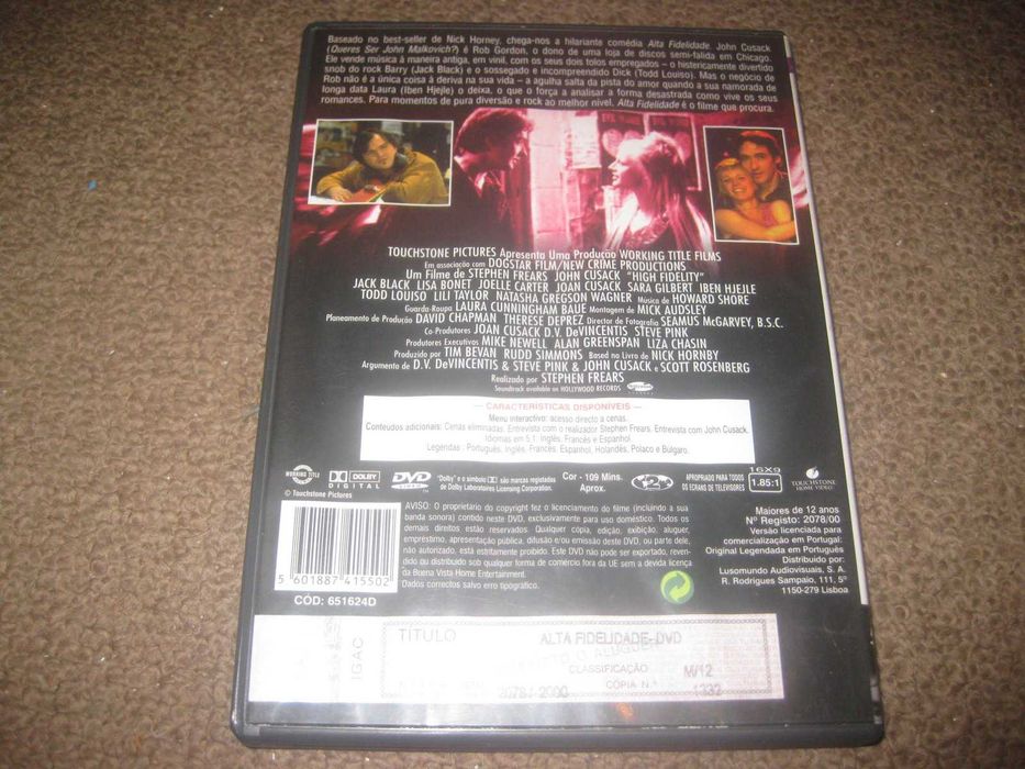 DVD "Alta Fidelidade" com John Cusack