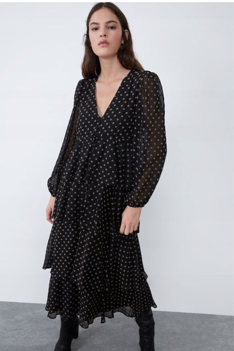 Zara sukienka z falbanami 38 r