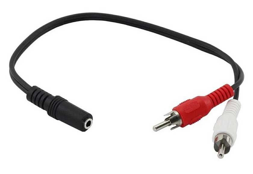 Kabel przejściówka wejście Jack 3,5 na 2 RCA męskie * Video-Play