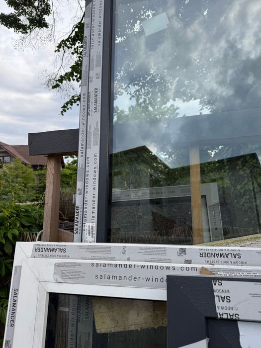 Nowe okna, salamander 82, antracyt/biały, 3 szyby, 5 szt