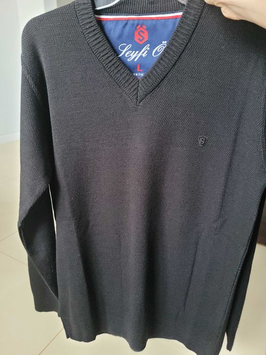 Sweter męski czarny L