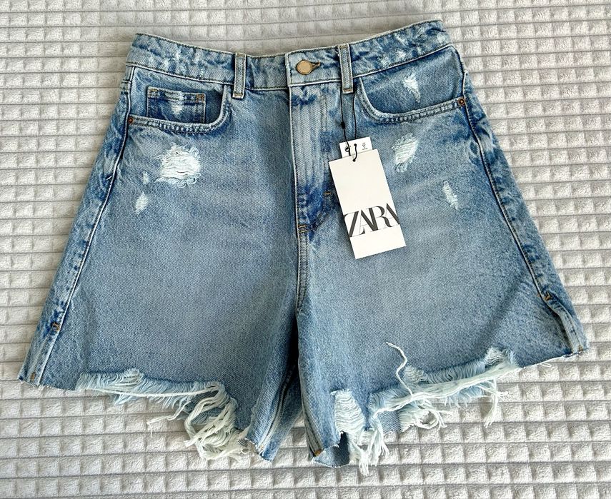 Zara jeansowe spodenki z przetarciami 38 nowe z metkami