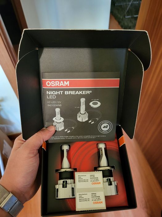 Lâmpadas OSRAM Night Breaker LED H7 – Homologadas, como novas