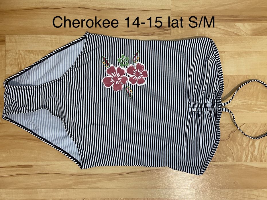 Cherokee 14-15 lat S Jednoczęściowy kostium kąpielowy czarny biały