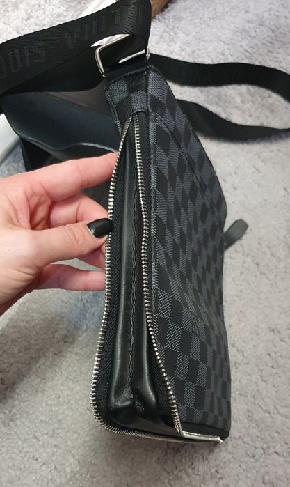 Listonoszka skórzana czarna szara