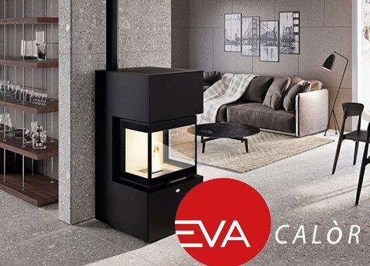 Piec kominek na pellet Eva Calor Diletta 10.5kW 2x DGP czerwony