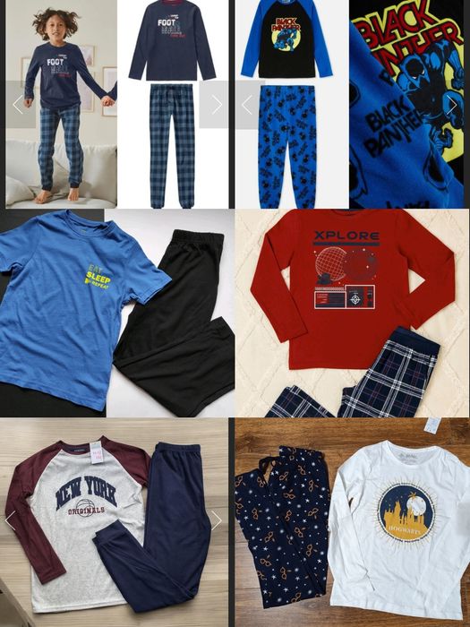 Свитшоты, спортивные штаны, костюмы, пижамы, трусы, куртки, джинсы.