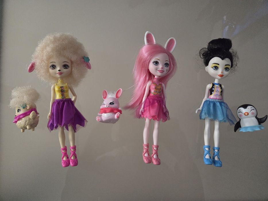 Enchantimals  baletnice pingwin, królik, owca.