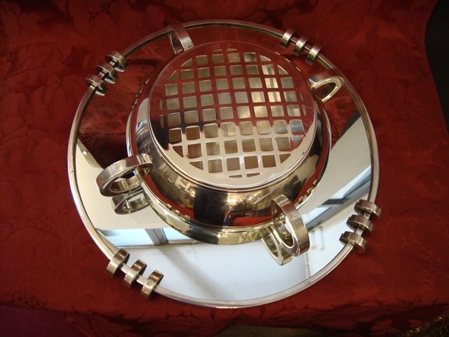 Centro/Floreira em prata