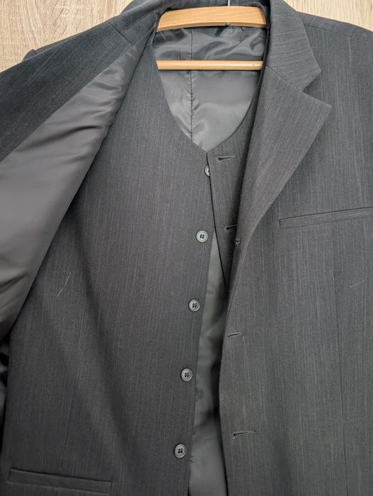 Marynarka kamizelka zestaw garnitur czarny 182 48