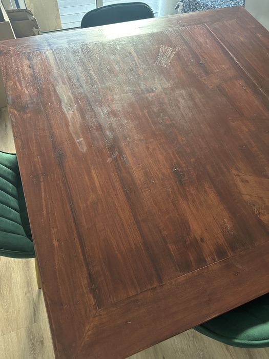 Mesa de jantar 120*120 / 120 * 220 cm em madeira maciça