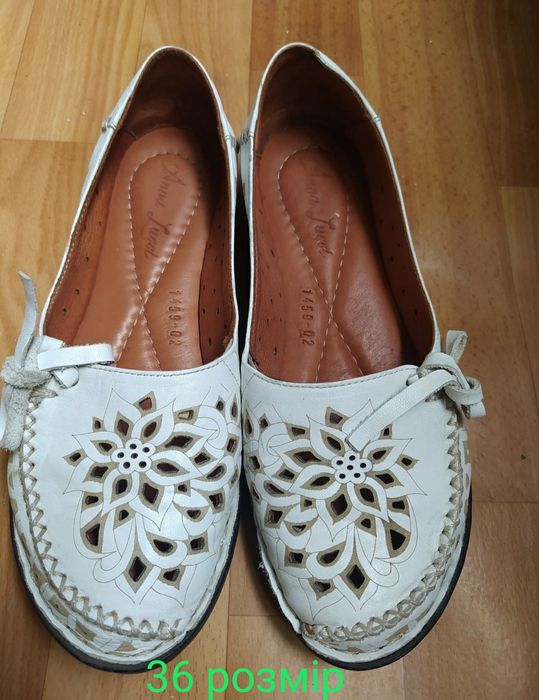 Літні жіночі білі шкіряні туфлі Anna Lucci Туреччина
