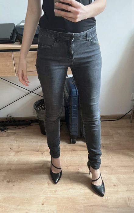 Dżinsy jeansy skinny szare esprit