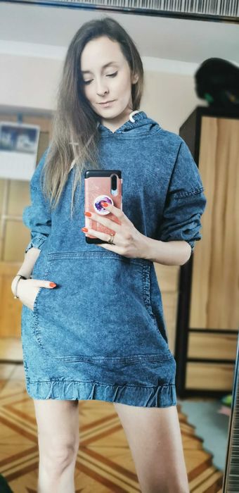 Femme Luxe, dżinsowaa oversize sukienka XS