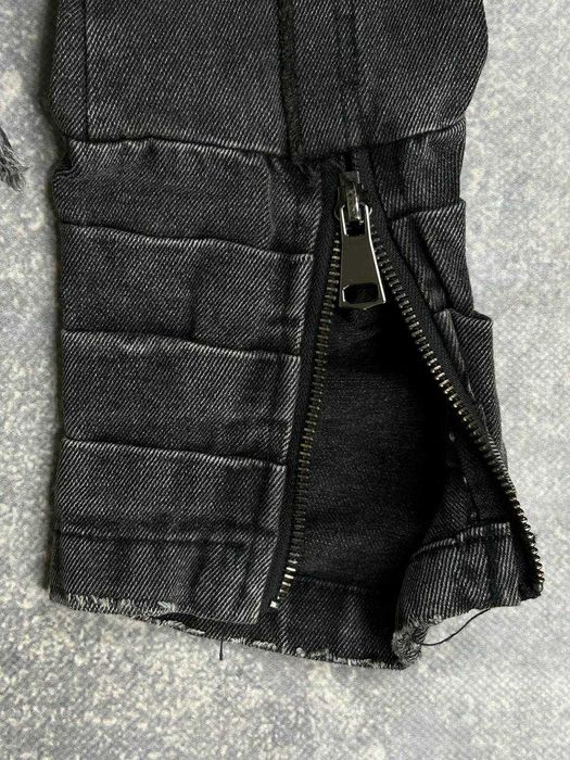 Джинсова куртка чорна джынсовая черная курточка блискавка з принтом