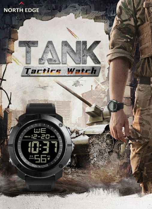 Тактичний водостійкий годинник North Edge Tank 5BAR