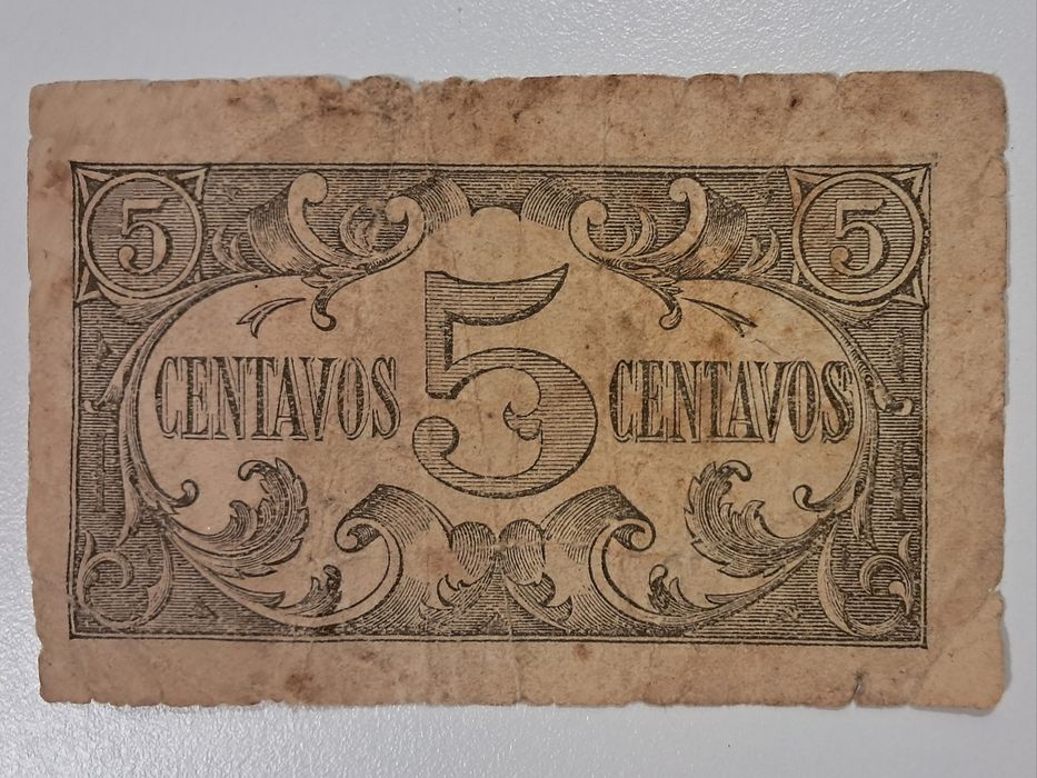 Nota de 5 Centavos - Bronze - de 1918 (Série EX)