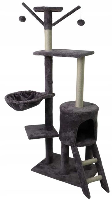 Drapak dla kota kotów duży wysoki stabilny 5 poziomów domek piłki