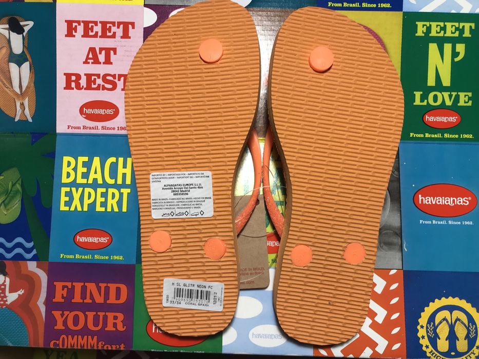 Havaianas Laranja Neon Glitter